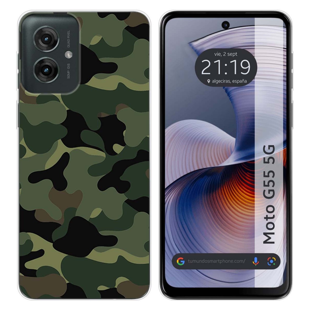 Funda Silicona para Motorola Moto G55 5G diseño Camuflaje Dibujos