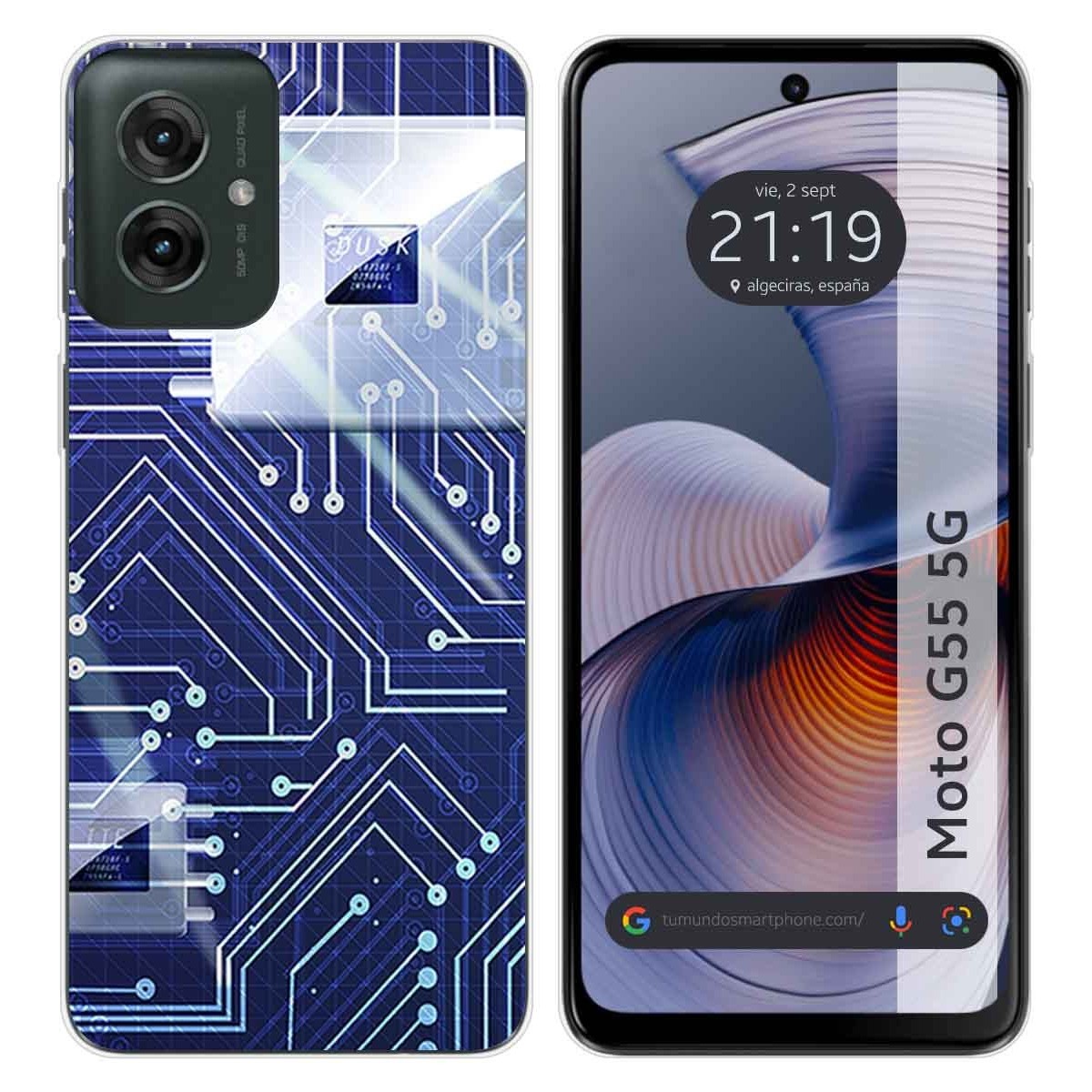 Funda Silicona para Motorola Moto G55 5G diseño Circuito Dibujos