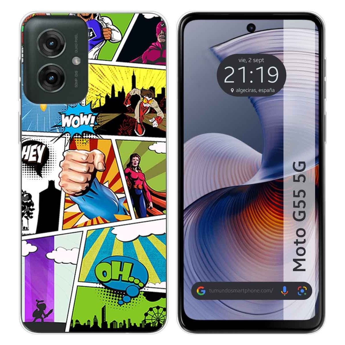Funda Silicona para Motorola Moto G55 5G diseño Comic Dibujos
