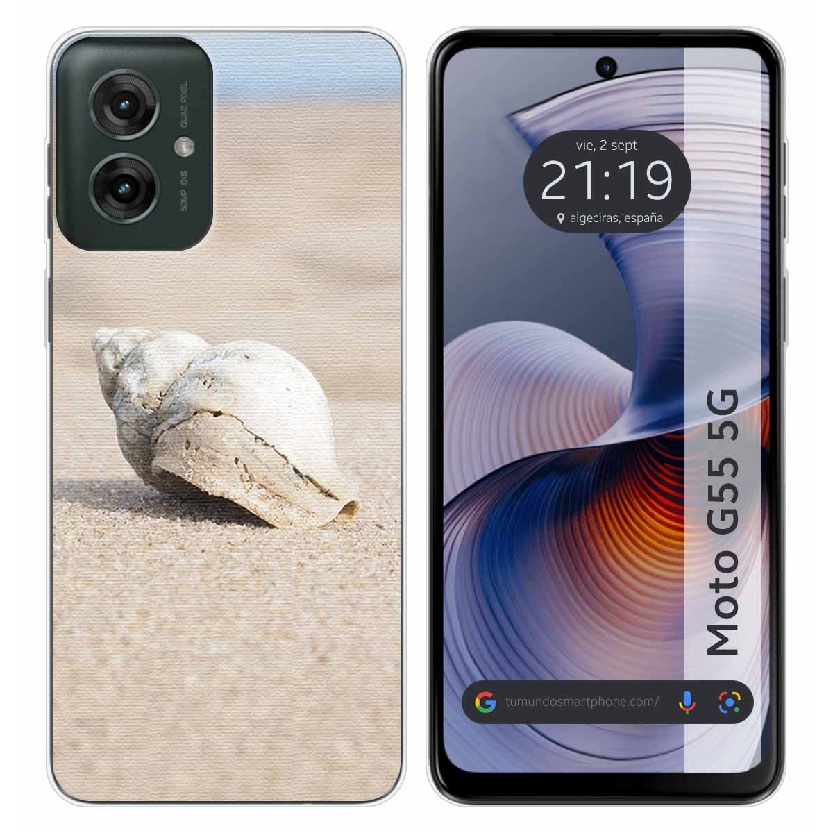 Funda Silicona para Motorola Moto G55 5G diseño Concha Dibujos