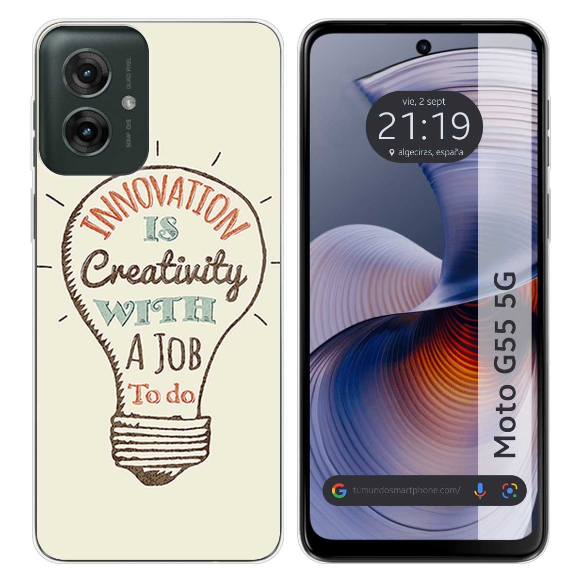 Funda Silicona para Motorola Moto G55 5G diseño Creativity Dibujos