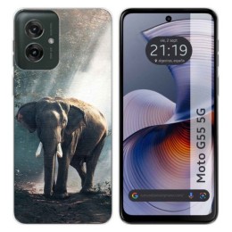 Funda Silicona para Motorola Moto G55 5G diseño Elefante Dibujos