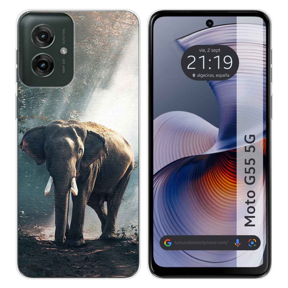 Funda Silicona para Motorola Moto G55 5G diseño Elefante Dibujos