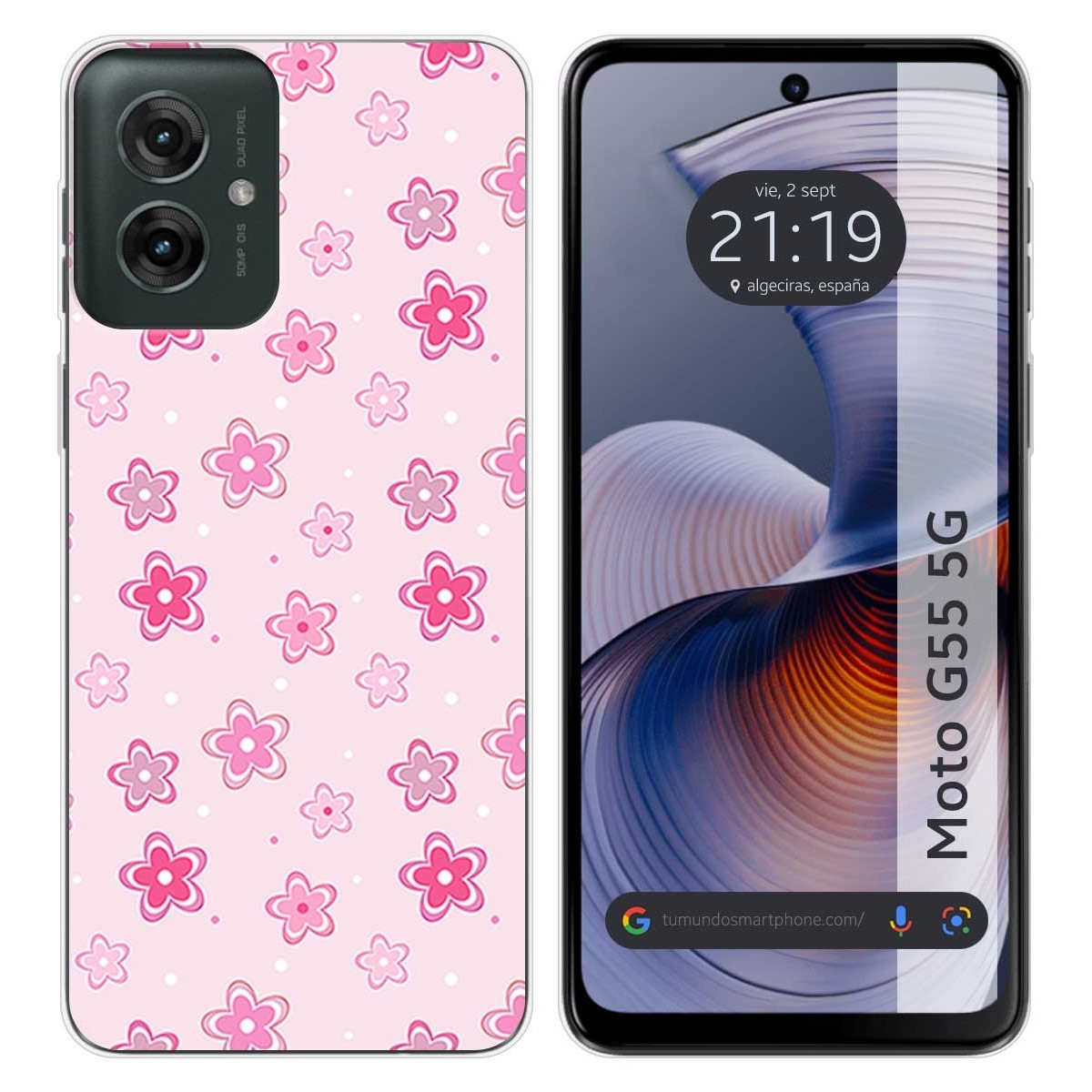Funda Silicona para Motorola Moto G55 5G diseño Flores Dibujos
