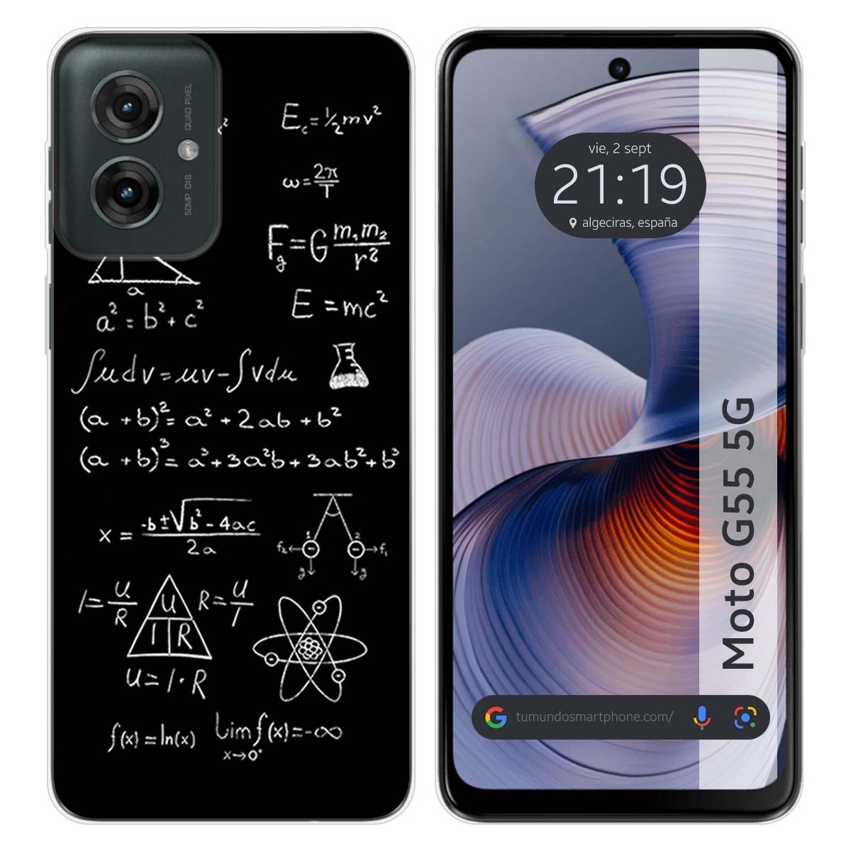Funda Silicona para Motorola Moto G55 5G diseño Formulas Dibujos