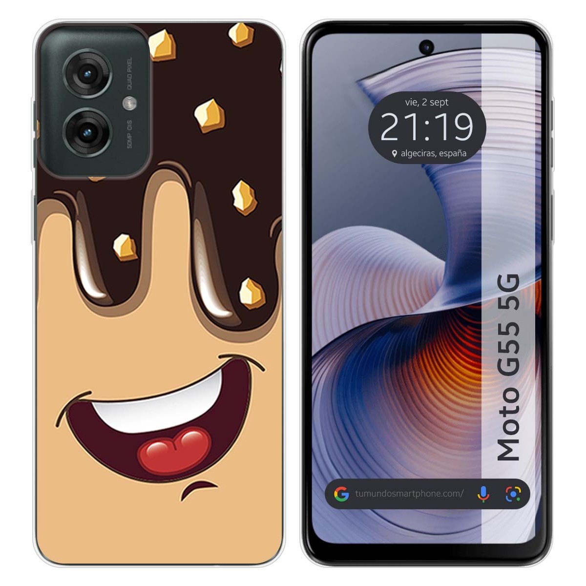 Funda Silicona para Motorola Moto G55 5G diseño Helado Chocolate Dibujos