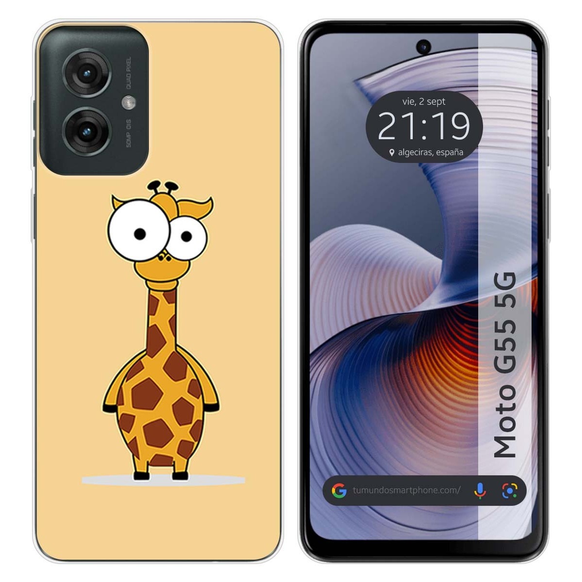 Funda Silicona para Motorola Moto G55 5G diseño Jirafa Dibujos