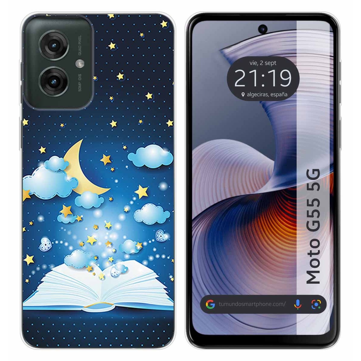 Funda Silicona para Motorola Moto G55 5G diseño Libro Cuentos Dibujos