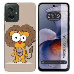 Funda Silicona para Motorola Moto G55 5G diseño Leon Dibujos