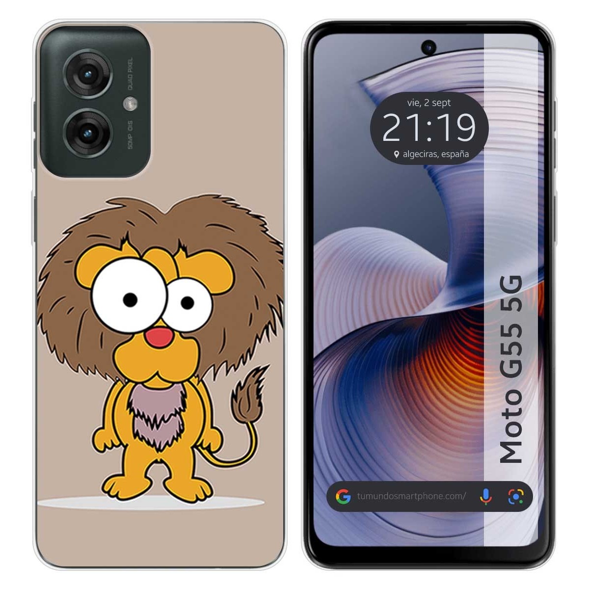 Funda Silicona para Motorola Moto G55 5G diseño Leon Dibujos