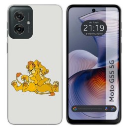 Funda Silicona para Motorola Moto G55 5G diseño Leones Dibujos