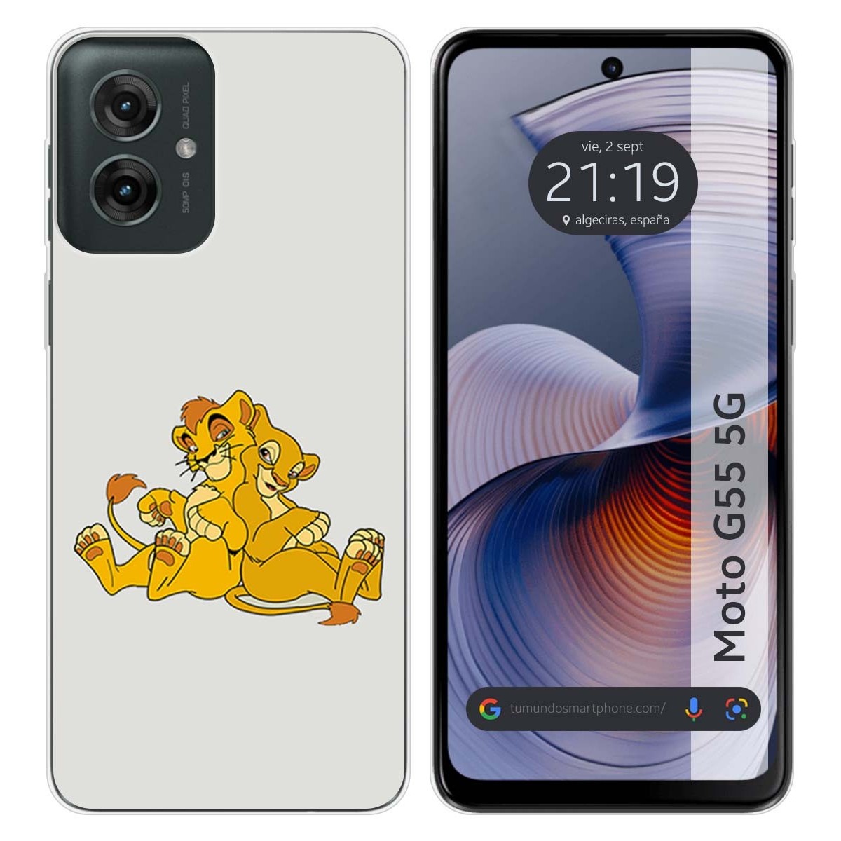 Funda Silicona para Motorola Moto G55 5G diseño Leones Dibujos