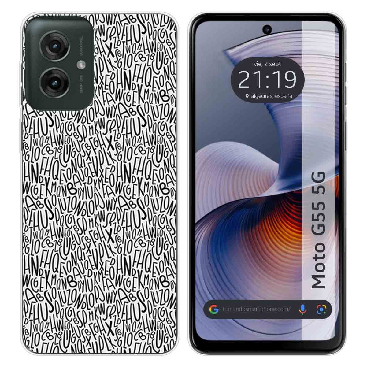 Funda Silicona para Motorola Moto G55 5G diseño Letras Dibujos