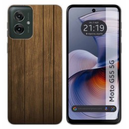 Funda Silicona para Motorola Moto G55 5G diseño Madera Dibujos