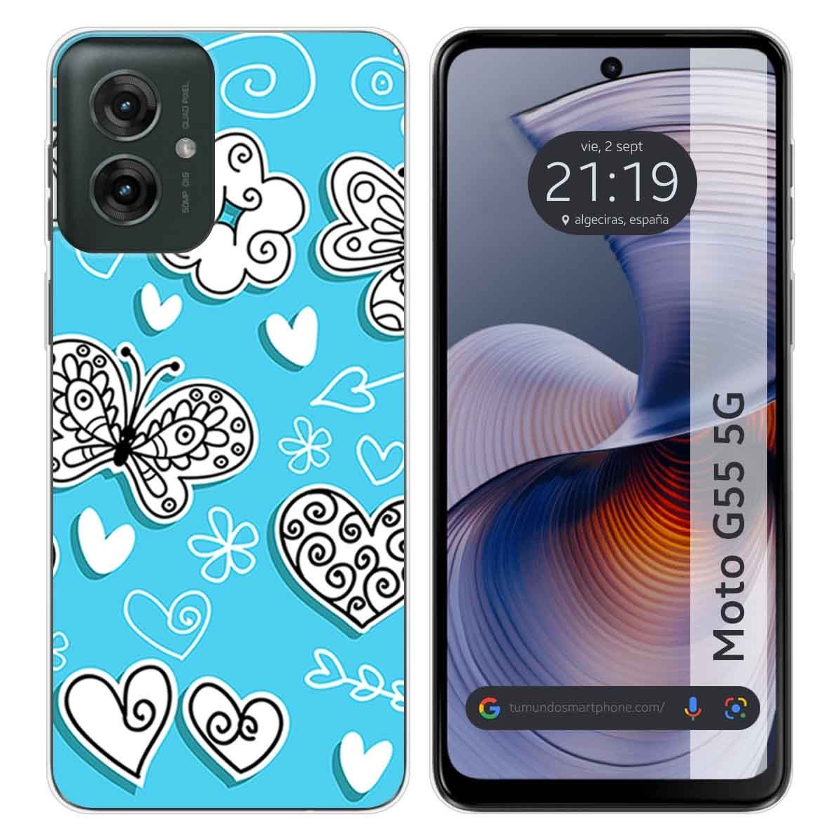 Funda Silicona para Motorola Moto G55 5G diseño Mariposas Dibujos