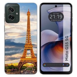 Funda Silicona para Motorola Moto G55 5G diseño Paris Dibujos