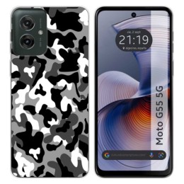 Funda Silicona para Motorola Moto G55 5G diseño Snow Camuflaje Dibujos
