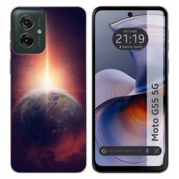 Funda Silicona para Motorola Moto G55 5G diseño Tierra Dibujos