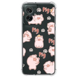 Funda Silicona Antigolpes para Motorola Moto G55 5G diseño Cerdos Dibujos