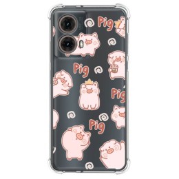 Funda Silicona Antigolpes para Motorola Moto G85 5G diseño Cerdos Dibujos