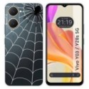 Funda Silicona Transparente para Vivo Y03 / Y28s 5G diseño Araña Dibujos