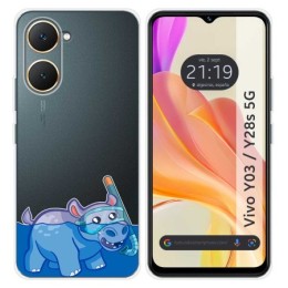 Funda Silicona Transparente para Vivo Y03 / Y28s 5G diseño Hipo Dibujos