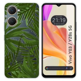 Funda Silicona Transparente para Vivo Y03 / Y28s 5G diseño Jungla Dibujos