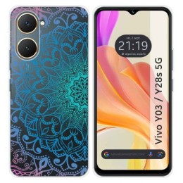 Funda Silicona Transparente para Vivo Y03 / Y28s 5G diseño Mandala Dibujos