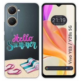 Funda Silicona Transparente para Vivo Y03 / Y28s 5G diseño Summer Dibujos