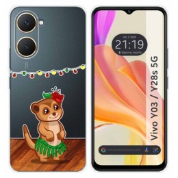 Funda Silicona Transparente para Vivo Y03 / Y28s 5G diseño Suricata Dibujos