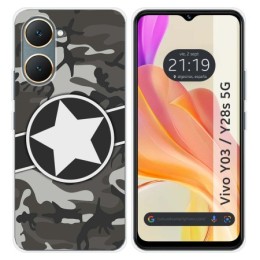 Funda Silicona para Vivo Y03 / Y28s 5G diseño Camuflaje 02 Dibujos