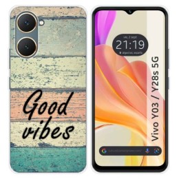 Funda Silicona para Vivo Y03 / Y28s 5G diseño Madera 01 Dibujos