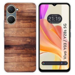 Funda Silicona para Vivo Y03 / Y28s 5G diseño Madera 02 Dibujos