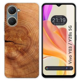 Funda Silicona para Vivo Y03 / Y28s 5G diseño Madera 04 Dibujos