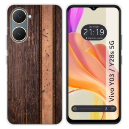 Funda Silicona para Vivo Y03 / Y28s 5G diseño Madera 05 Dibujos