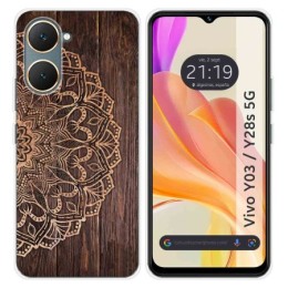 Funda Silicona para Vivo Y03 / Y28s 5G diseño Madera 06 Dibujos