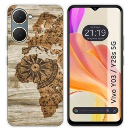 Funda Silicona para Vivo Y03 / Y28s 5G diseño Madera 07 Dibujos