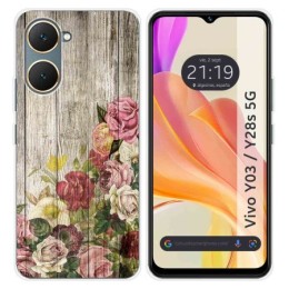 Funda Silicona para Vivo Y03 / Y28s 5G diseño Madera 08 Dibujos