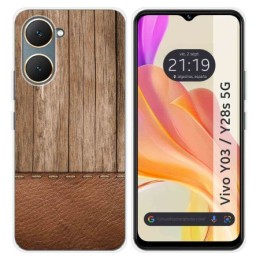 Funda Silicona para Vivo Y03 / Y28s 5G diseño Madera 09 Dibujos