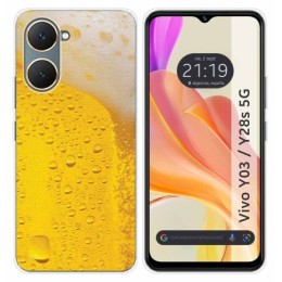 Funda Silicona para Vivo Y03 / Y28s 5G diseño Cerveza Dibujos