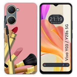 Funda Silicona para Vivo Y03 / Y28s 5G diseño Brochas Dibujos