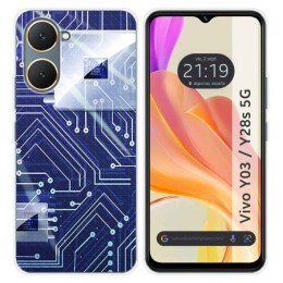 Funda Silicona para Vivo Y03 / Y28s 5G diseño Circuito Dibujos
