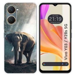 Funda Silicona para Vivo Y03 / Y28s 5G diseño Elefante Dibujos