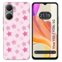 Funda Silicona para Vivo Y03 / Y28s 5G diseño Flores Dibujos