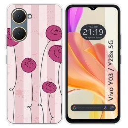 Funda Silicona para Vivo Y03 / Y28s 5G diseño Flores Vintage Dibujos