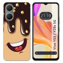 Funda Silicona para Vivo Y03 / Y28s 5G diseño Helado Chocolate Dibujos