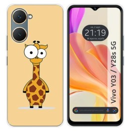 Funda Silicona para Vivo Y03 / Y28s 5G diseño Jirafa Dibujos