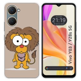 Funda Silicona para Vivo Y03 / Y28s 5G diseño Leon Dibujos