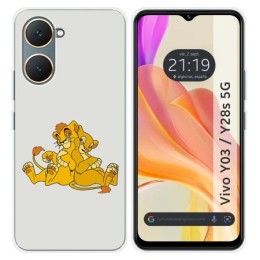 Funda Silicona para Vivo Y03 / Y28s 5G diseño Leones Dibujos