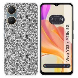 Funda Silicona para Vivo Y03 / Y28s 5G diseño Letras Dibujos